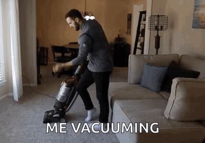 Man Vacuuming Me Vacuuming GIF