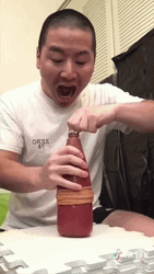 Man Vomits Ketchup GIF