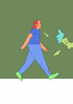 Man Walk Animation Changing Colors GIF