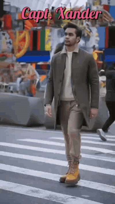 Man Walking Across Crosswalk Capt Xander GIF