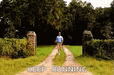 Man Walking Down Dirt Road Keep Running GIF