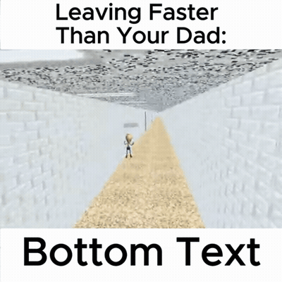 Man Walking Down Hallway Leaving Faster Than Your Dad Bottom Text GIF