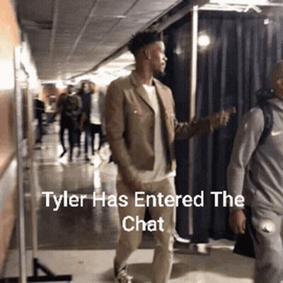 Man Walking Down Hallway Tyler Has Entered The Chat GIF