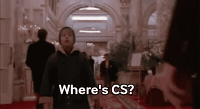 Man Walking Down Hallway Where's CS GIF