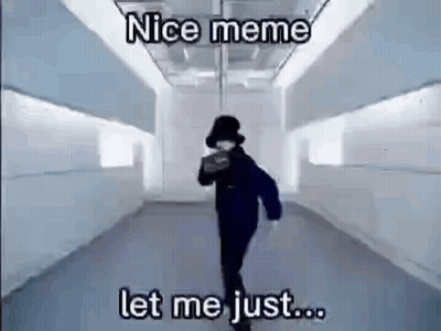 Man Walking Down Hallway With Nice Meme GIF