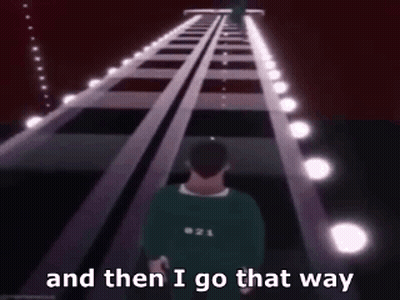 Man Walking Down Staircase Saying And Then I Go That Way GIF