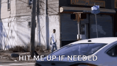 Man Walking Down Street Hit Me Up If Needed GIF