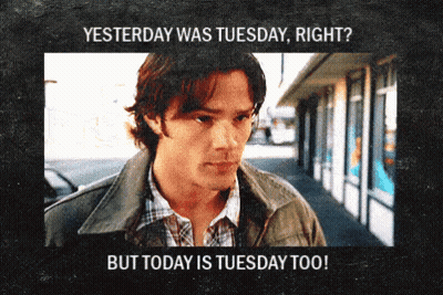 Man Walking Down Street Saying Yesterday Was Tuesday Right But Today Is Tuesday Too GIF