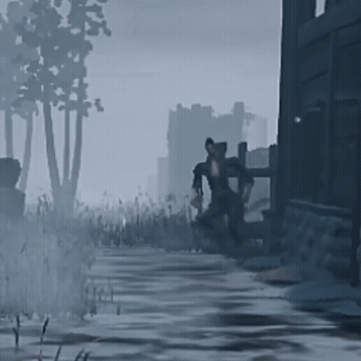 Man Walking In Fog GIF