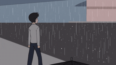 Man Walking In Rain Touhou Player GIF