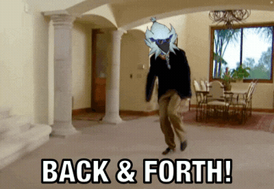 Man Walking In Room With Back & Forth On Floor GIF