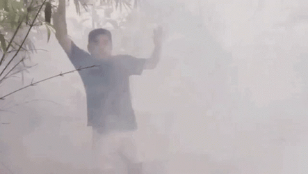 Man Walking In The Fog GIF