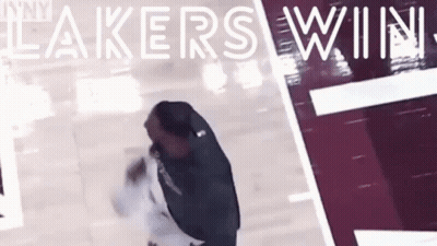 Man Walking Lakers Win GIF