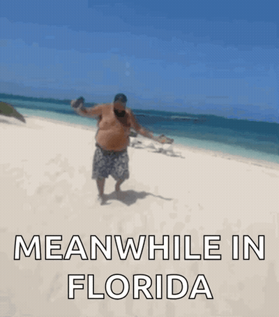 Man Walking On Beach Meanwhile In Florida GIF