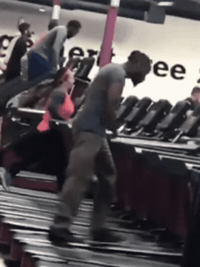 Man Walking On Treadmill In Gym Saying Free GIF