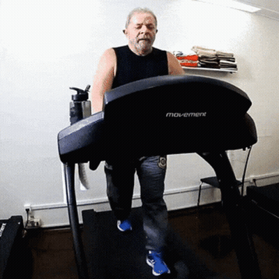 Man Walking On Treadmill Saying Movement GIF