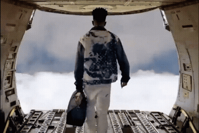Man Walking Out Of Plane Number 1 GIF