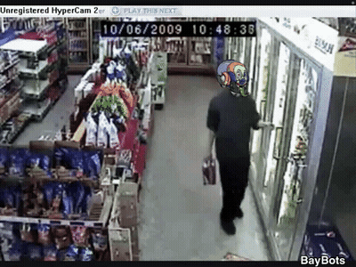 Man Walking Through Store 10/06/2009 GIF
