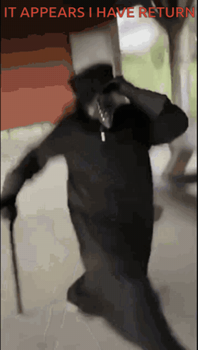 Man Walking With Cane It Appears I Have Return GIF