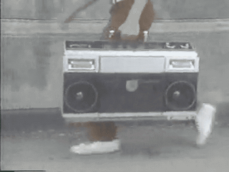 Man Walking With Radio GIF