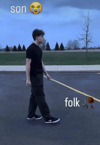Man Walking With Rose Son Folk GIF
