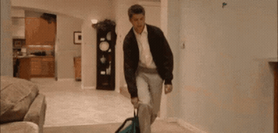 Man Walking With Suitcase And Backpack GIF