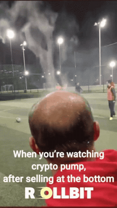 Man Watching Crypto Pump After Selling At Bottom Of Rollbit GIF