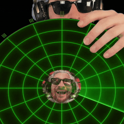 Man Watching Green Radar With Sunglasses And Headphones GIF