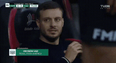 Man Watching Soccer Game Decision Var GIF