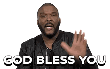 Man Waving And Saying God Bless You Sticker