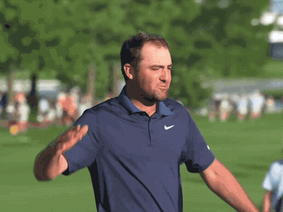 Man Waving In Blue Nike Shirt GIF