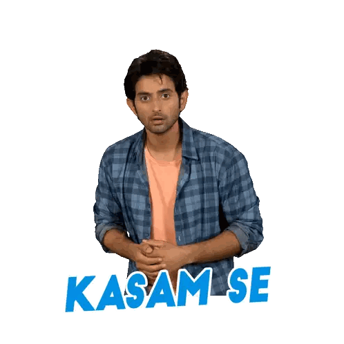 Man Waving In Front Of Kasam Se Sign Sticker