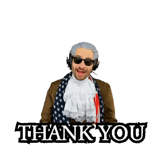 Man Waving In Front Of Thank You Sign Sticker