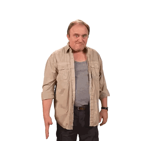 Man Waving In Tan Shirt And Black Pants Sticker