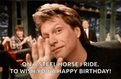 Man Waving On A Steel Horse I Ride Happy Birthday
