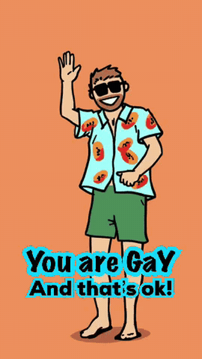 Man Waving You Are Gay And That's Ok GIF