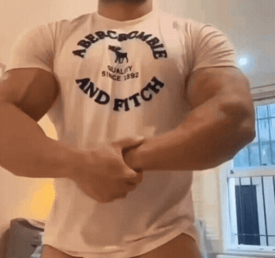 Man Wearing Abercrombie And Fitch T-Shirt GIF