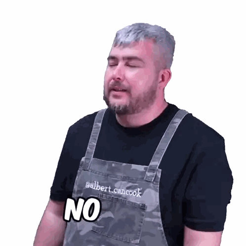 Man Wearing Albert Cancook Apron Sticker