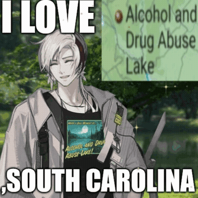 Man Wearing Alcohol And Drug Abuse Lake Shirt GIF