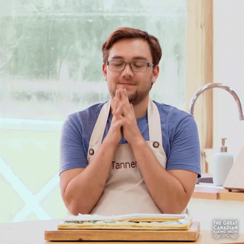 Man Wearing Apron Saying Tanner Praying GIF