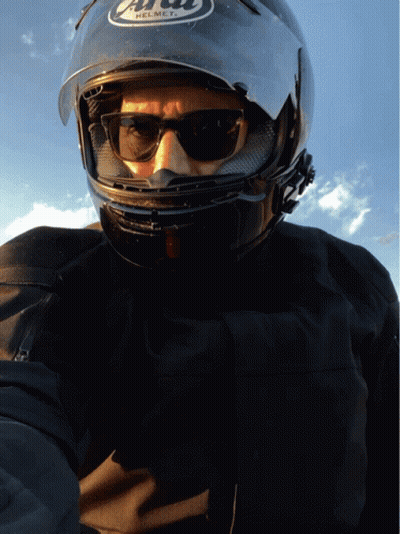 Man Wearing Arai Helmet