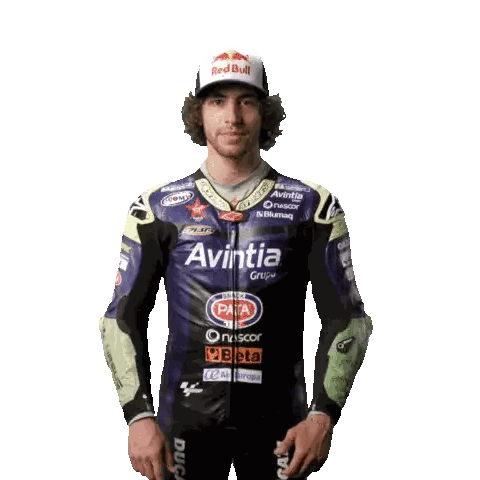 Man Wearing Avintia Motorcycle Jacket Sticker