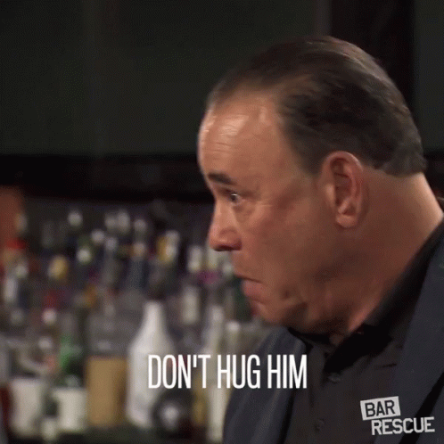Man Wearing Bar Rescue Shirt Says Don't Hug Him GIF