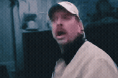 Man Wearing Baseball Cap And Glasses Screaming GIF