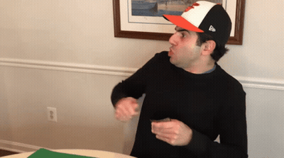 Man Wearing Baseball Cap With L GIF