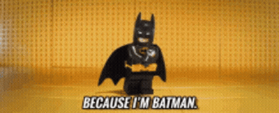 Man Wearing Batman Mask Says Because I'm Batman GIF