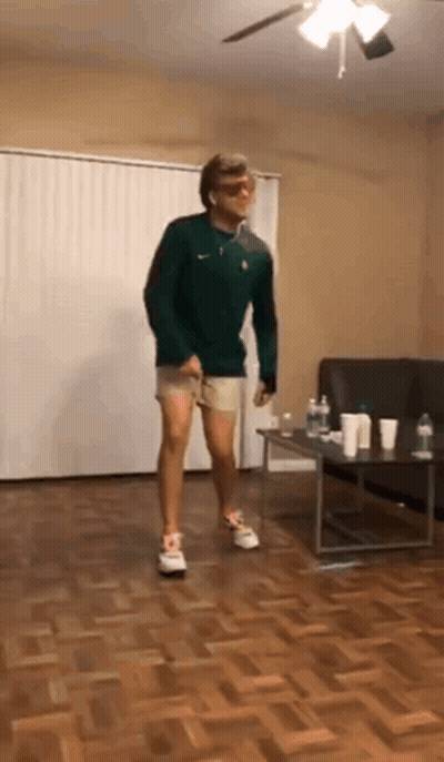 Man Wearing Baylor 15 Jersey GIF
