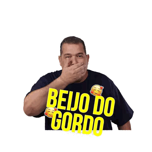 Man Wearing Beijo Do Gordo Shirt Sticker