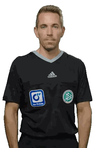 Man Wearing Black Adidas Shirt With Das Deutsche Logo Sticker