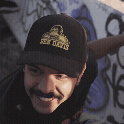 Man Wearing Black Ben Davis Cap GIF